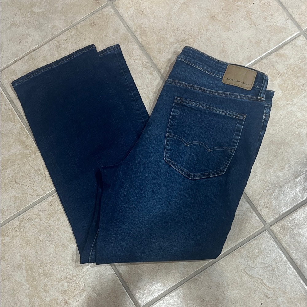Mens American Eagle Outfitters Dark Blue Bootcut Jeans
